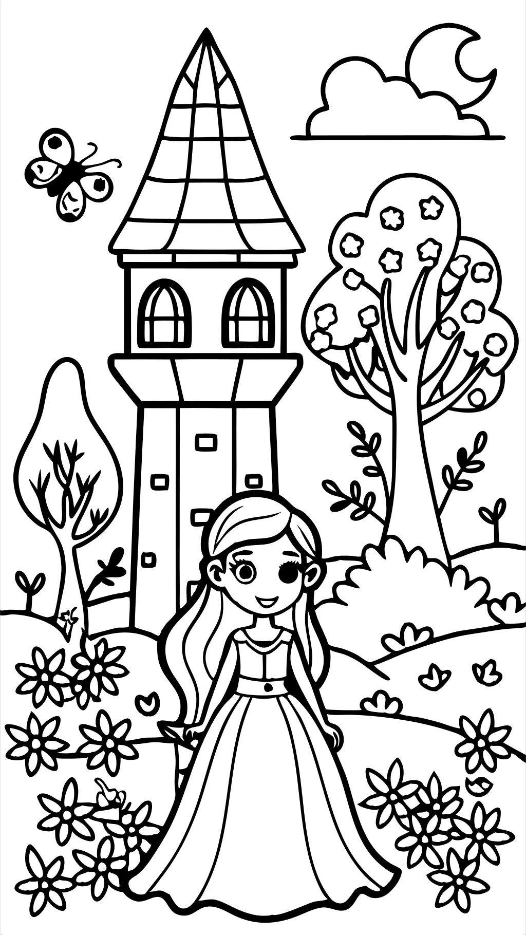 pages à colorier imprimables à Rapunzel